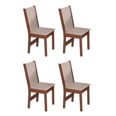 Imagem de Kit 4 Cadeiras Melina MDF Estofamento Tecido Asgard - Móveis São Carlo