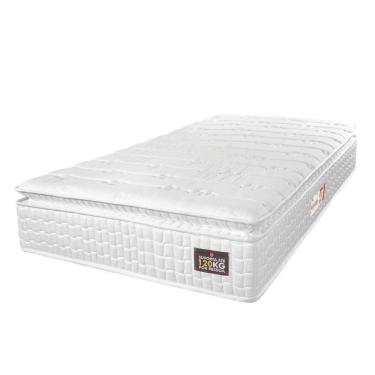 Imagem de Colchão Solteiro Espuma D33 Vangogh Pillow Top 88x188x29cm Branco Hellen Branco