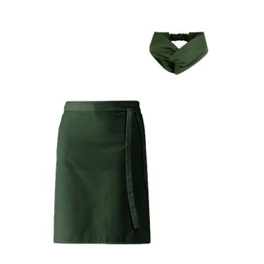 Imagem de Avental de Cintura e Turbante Verde Escuro Bar Restaurante