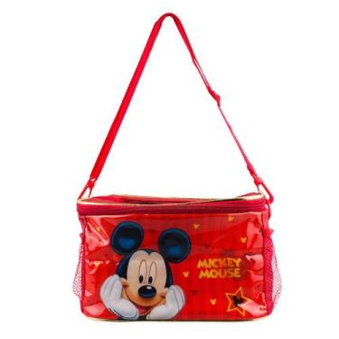 Imagem de Bolsa Vermelha Térmica Lancheira Mickey 15x27x18cm - Disney - Taimes