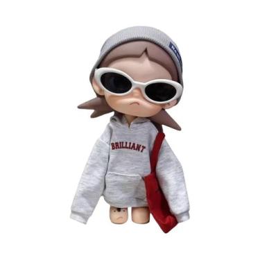 Imagem de Chapéu Cinza, Terno Preto, Óculos Para Boneca Zsiga1/8, Fantasia Fofa 