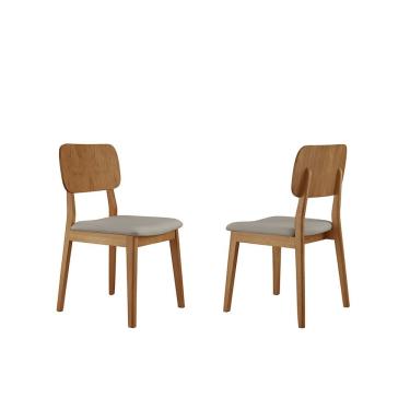 Imagem de Kit 2 Cadeiras Valença Móveis Minas Veludo Cinza