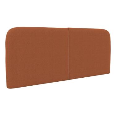 Imagem de Cabeceira Painel Orgânico Cama Box Casal Padrão Aira 140cm Dobrável Bouclé Terracota - Abmaza
