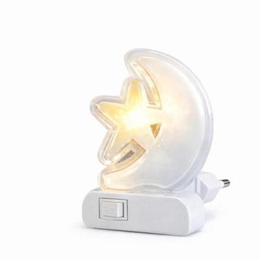 Imagem de Luz Noturna LED Estrela Lua Bivolt 1W Abajur Infantil Tomada Iluminaçã