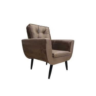 Imagem de Poltrona Saturno Para Sala De Estar Quarto Escritório Tecido Suede Marrom Rud House