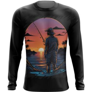 Imagem de Camiseta Manga Longa Pesca Esportiva Pôr do Sol Peixes 25 - Kasubeck S