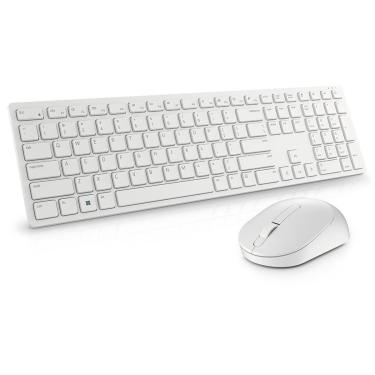 Imagem de Kit Teclado e Mouse Sem Fio Dell Pro, 4000 DPI, ABNT2, Branco Gelo - KM5221W-Unissex