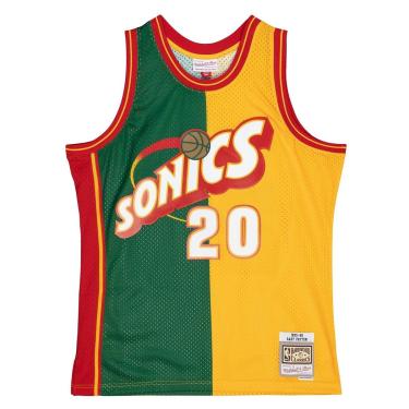 Imagem de Regata Mitchell & Ness Split Swingman Jersey Seattle Supersonics 1995-96 Gary Payton Ma...