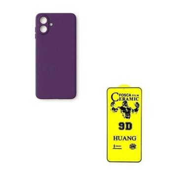 Imagem de Película de Cerâmica Fosca + Capinha Case Roxo Para Samsung Galaxy A07