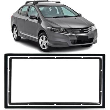 Imagem de Moldura De Painel 2 Din 7" Polegadas City DX 2009 à 2012 - Preto - Lud