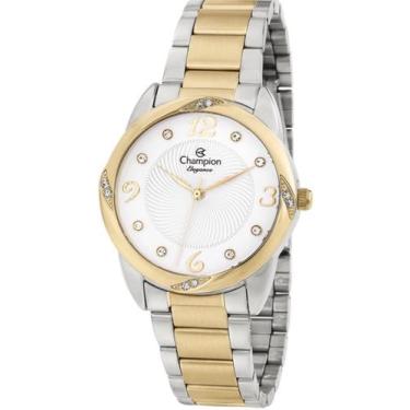 Imagem de Relogio Feminino Misto Champion Quatz  caixa Prata Aro Dourado
