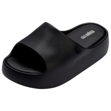 Imagem de Chinelo Infantil Menina Slide Moderno Free Plat Mini Melissa, Preto, 2