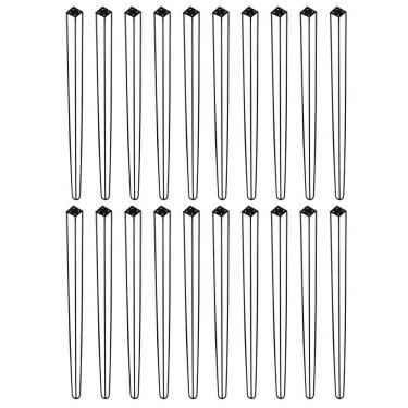 Imagem de Kit 20 Pés de Mesa Hairpin Legs de Metal Gran Belo G41 para Aparador e Mesa de Canto 90cm Preto