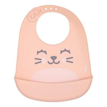 Imagem de Babador de Silicone Buba Gumy Pêssego  Super Flexível e Prático