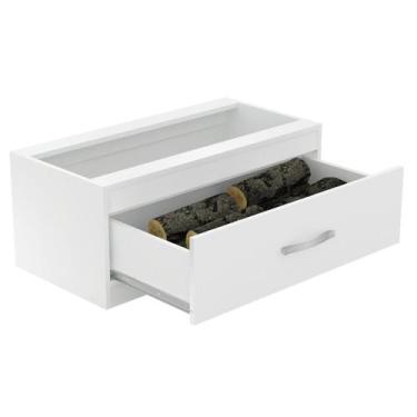 Imagem de Caixa para Lenha Embutida N1 Branco - Completa Móveis