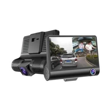 Imagem de Câmera Veicular DVR 1080P Com 3 Câmeras, Gravador De Vídeo De 4 Polega