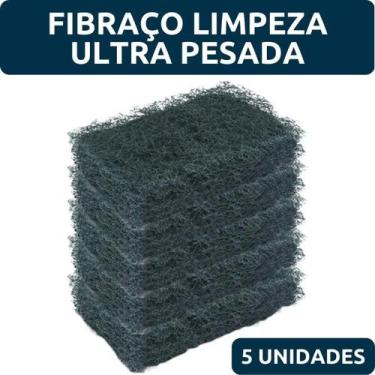 Imagem de Kit 5 Unidades Fibraço Fibra Limpeza Ultra Pesada British 12,5 cm x 8,