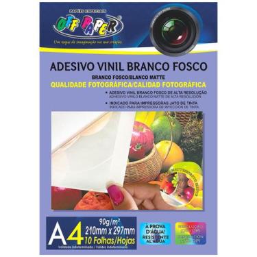 Imagem de Adesivo Vinil Branco Fosco 90g A4 À Prova D'Água Filme Adesivo Matte p