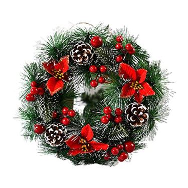 Imagem de Guirlanda de Natal Artificial Enfeites de Ano Novo Guirlanda de Natal Guirlanda de Natal Decoração de Natal Suprimentos de celebração, C