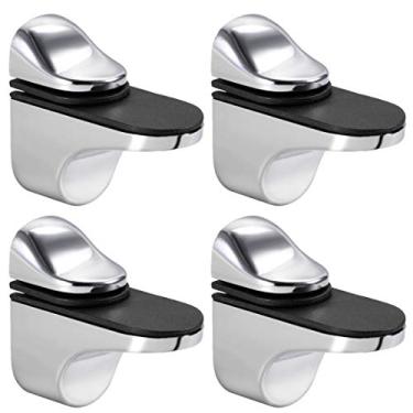 Imagem de Suporte de prateleira de vidro uxcell, grampo de vidro, liga de zinco sólido, montagem de parede ajustável para prateleiras de madeira ou vidro de 3 a 20 mm, 4 peças