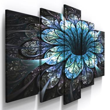 Imagem de Quadros Decorativos Flor Azul Digital Sala Quarto  4