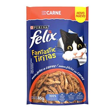 Imagem de Purina Felix Nestlé Purina Felix Fantastic Tiritas Ração Úmida Para Gatos Adultos Carne 85G