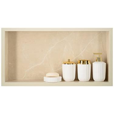 Imagem de Nicho Em Porcelanato Polido P/Banheiro (Bege) 61 x 31 x 11cm