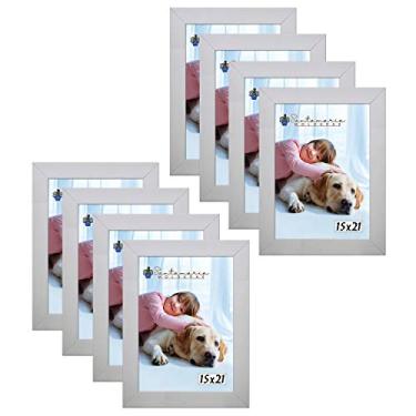 Imagem de Kit 8 Molduras Porta Retrato 15X21 Branco