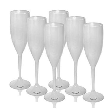 Imagem de Kit 8 Taças Champagne 170ml Branco Acrílico