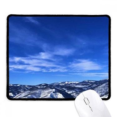 Imagem de Mousepad Mountain White Clouds Blue Sky Tapete de borracha para jogos