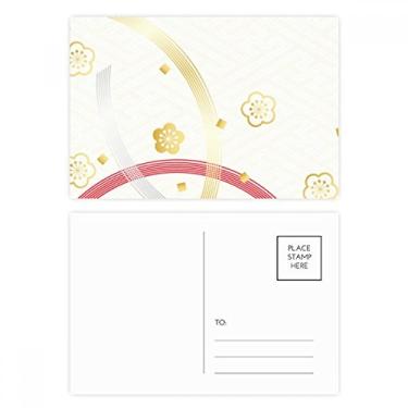 Imagem de White Sakura — Cartão postal com estampa de flores geométricas