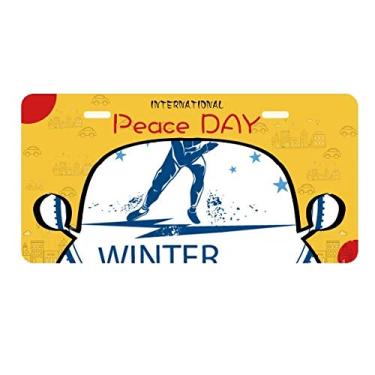 Imagem de DIYthinker Roupa de esqui e botas para esportes de inverno, estampa de placa de licença etiqueta decoração de carro dia da paz