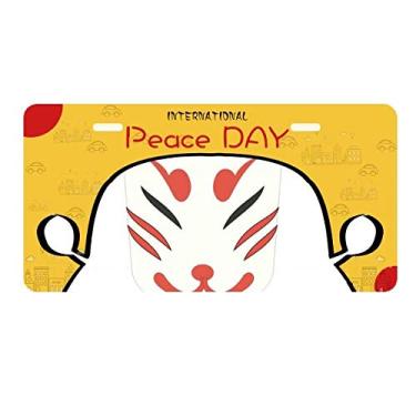Imagem de DIYthinker Placa de carro tradicional japonesa com cabeça de raposa local para decoração de carro, dia da paz