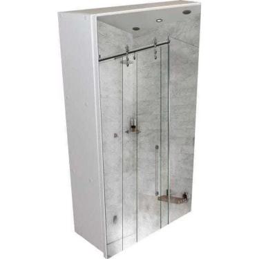 Imagem de Espelheira 1 porta para banheiro armário oculto aéreo com espelho