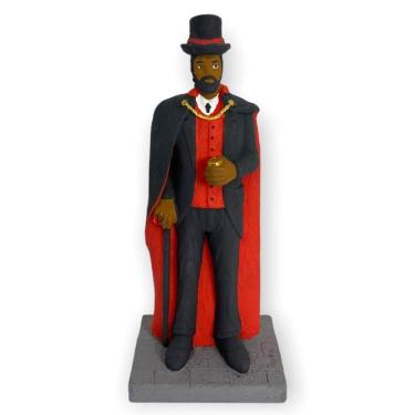 Imagem de Imagem Exu Cartola Do Ouro Terno Preto e Verm Resina 16 Cm