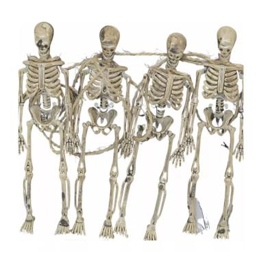 Imagem de Varal Esqueleto 15cm C/ 4 Pçs - Decorar Festas Brincadeira