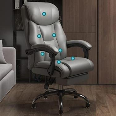 Imagem de Cadeira De Escritório Executiva Com Massagem De 7 Pontos, Cadeira Ergonômica Com Apoio Para Os Pés, Cadeira De Escritório Com Encosto Alto, Cadeira De Computador Ajustável, Cadeira Reclinável Com