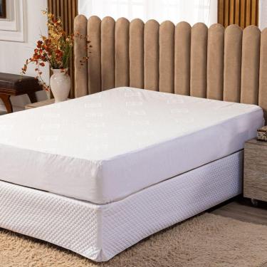 Imagem de Protetor de Colchão Impermeável Branco Avulso QUEEN - Capa Protetora para Cama Toque Macio
