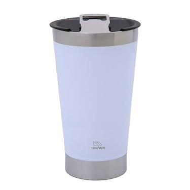 Imagem de Mimo Style Copo Com Tampa Térmico Para Cerveja Branco 500Ml, Inteiramente de Aço Inoxidável, Possui Parede Dupla Que Mantém Bebida Gelada por 8 horas e Quente Por Até 6 Horas. Resistente e Durável