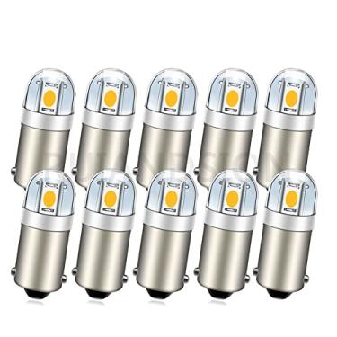 Imagem de Ruiandsion Lâmpada de LED BA9S branca quente BA9 1895 1891 53 57 6V lâmpada LED 3030 2SMD Chipsets lâmpadas de substituição de LED para interior de carro com mapa de cúpula e porta-luvas (embalagem com 10)