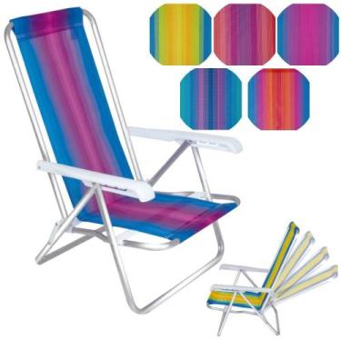 Imagem de Cadeira De Praia Aluminio Reclinavel Com 4 Posicoes  Mor
