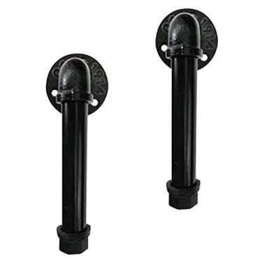 Imagem de LB-LAIBA Puxadores de armário de tubos industriais, puxador de ferro criativo retrô para armário guarda-roupa armário cômoda gaveta porta de cozinha ferragens decorativas 2 peças