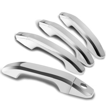 Imagem de Capas cromadas para maçanetas compatíveis com Chevrolet Silverado Suburban Avalanche Tahoe, GMC Sierra Yukon, Cadillac Escalade 2007 2008 2009 2010 2011 2012 2013 2014 - sem abertura do passageiro