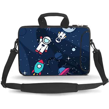 Imagem de Bolsa de transporte para laptop, capa mensageiro de ombro de computador para mulheres, serve para laptops/notebook/ebooks/tablet/ipad (15-15,6 polegadas, foguete)