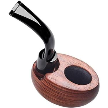 Imagem de Cachimbo de tabaco 9mm com cabo de madeira, filtro para fumar, cachimbo de bolso, cachimbo dobrável à mão