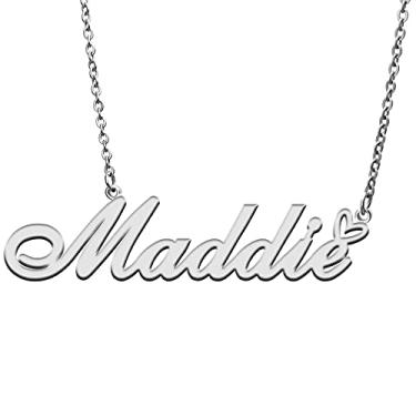 Imagem de RONKAH Colar de nome personalizado personalizado com coração colar de nome personalizado para mulheres colar de moda pessoal melhor presente para menina, mãe, filha, amizade, Natal, aniversário,