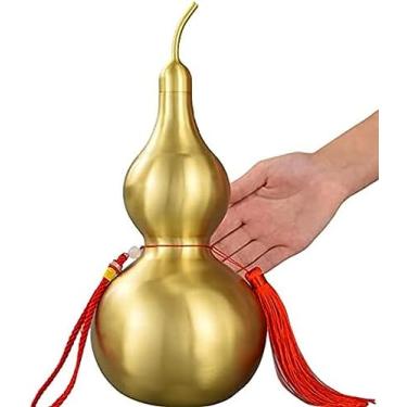 Imagem de China cabaça de bronze wu lou feng shui decorações de cabaça wu lou/hu lu/lou shui produtos decorativos de feng shui, alto: 31cm