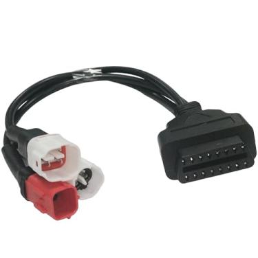 Imagem de JUTA Cabo adaptador OBD2 - Cabo de diagnóstico OBD 3 em 1 16 pinos para 6 pinos 4 pinos 3 pinos - OBD2 para OBD1 6 pinos 4 pinos 3 pinos adaptador de plugue para motocicleta Honda Guzzi Kawasaki
