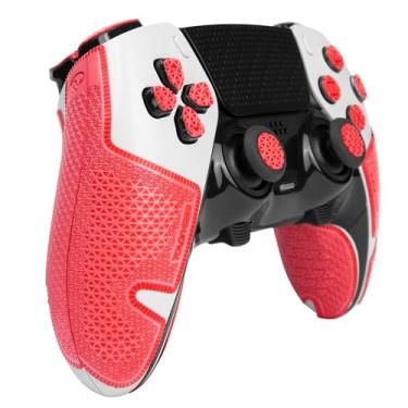 Imagem de TALONGAMES Controller Grip Tapes Compatible with PS5 DualSense Edge, Ultra Version Anti Slip Tape, Sweat Absorbent, Skin kit, Compatible with PlayStation 5 Edge Grips, Buttons, Trigge, D-pad Red