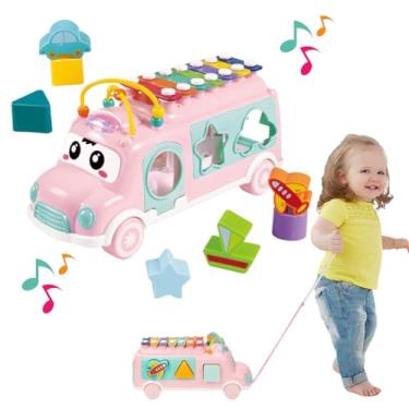 Imagem de Brinquedo Infantil Ônibus Musical Educativo Com Peças De Encaixar Xilofone